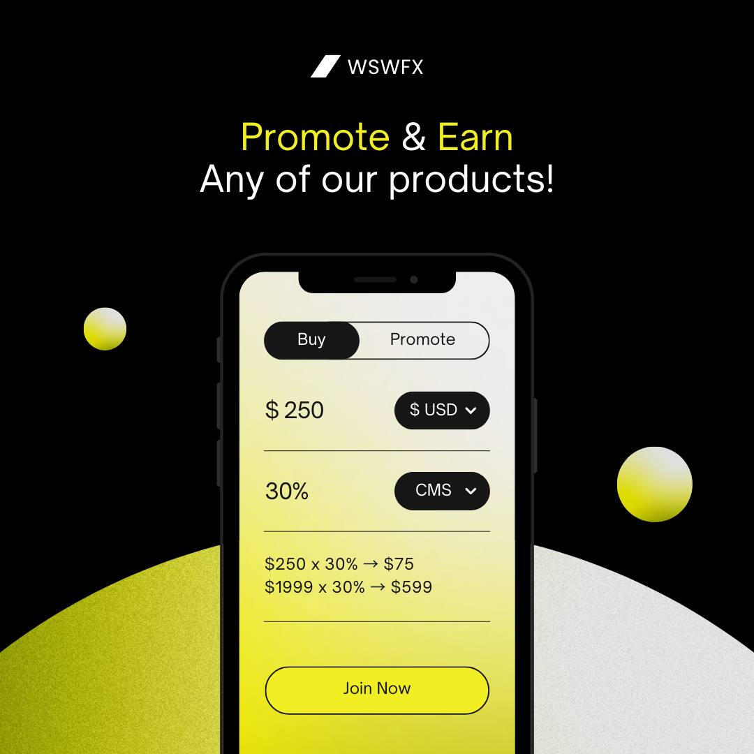 Invitation to become a WSWFX affiliate and earn commissions